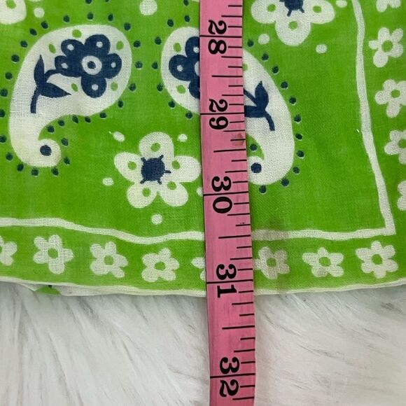 Vintage 60’s Bob Atkinson Lime Green Bandana print Mini Dress S - Picture 13 of 13